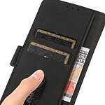 Θήκη Google Pixel 8 5G KHAZNEH Litchi Retro Texture Leather με βάση στήριξης, υποδοχές καρτών και μαγνητικό κούμπωμα μαύρο - Image 4