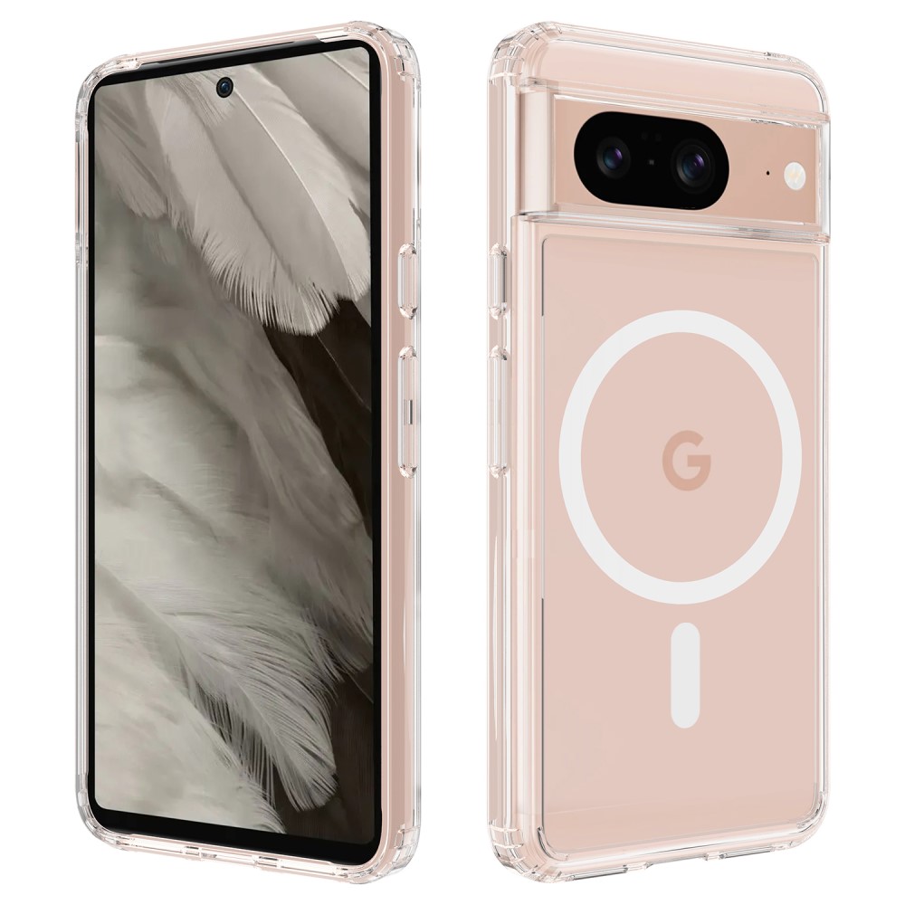 Θήκη Google Pixel 8 Mad Mask Silicone Sockproof Frame συμβατό με MagSafe φορτιστή Transparent Πλάτη TPU Θήκη Google Pixel 8 Mad Mask Silicone Sockproof Frame συμβατό με MagSafe φορτιστή Transparent Πλάτη TPU
