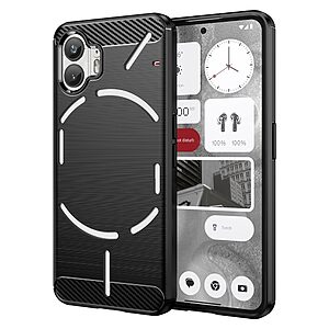 Θήκη Nothing Phone (2) Mad Mask Brushed TPU Carbon Πλάτη μαύρο
