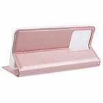 Θήκη Xiaomi 13T 5G / 13T Pro 5G HANMAN Minuo Series με βάση στήριξης, υποδοχή καρτών και μαγνητικό κούμπωμα Flip Wallet από συνθετικό δέρμα και εσωτερικό TPU ροζ χρυσό - Image 4