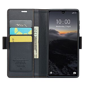 υποδοχές καρτών και μαγνητικό κούμπωμα από συνθετικό δέρμα και TPU μαύρο