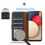 Θήκη Xiaomi Redmi 13C / Poco C65 KHAZNEH Litchi Retro V3 Texture Leather με βάση στήριξης, υποδοχές καρτών και μαγνητικό κούμπωμα μπλε - Image 3