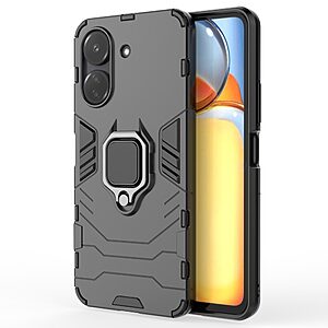 Θήκη Xiaomi Redmi 13C / Poco C65 Mad Mask Πλάτη Thin Armor με Μαγνητικό δαχτυλίδι και Βάση στήριξης TPU μαύρο