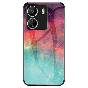 Θήκη Xiaomi Redmi 13C / Poco C65 OEM σχέδιο Colorful Sky με πλάτη από Tempered Glass και εσωτερικό TPU