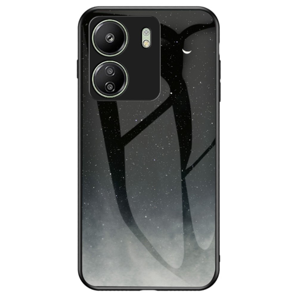 Θήκη Xiaomi Redmi 13C / Poco C65 OEM σχέδιο Starry Moon με πλάτη από Tempered Glass και εσωτερικό TPU Θήκη Xiaomi Redmi 13C / Poco C65 OEM σχέδιο Starry Moon με πλάτη από Tempered Glass και εσωτερικό TPU