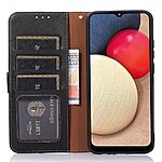 Θήκη Samsung Galaxy A04e / F04 KHAZNEH Litchi Retro V3 Texture Leather με βάση στήριξης, υποδοχές καρτών και μαγνητικό κούμπωμα μαύρο - Image 4
