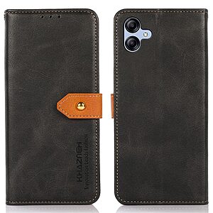Θήκη Samsung Galaxy A04e / F04 KHAZNEH Leather Wallet Golden Clasp με βάση στήριξης