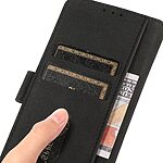 Θήκη Samsung Galaxy A04e / F04 KHAZNEH Litchi Retro Texture Leather με βάση στήριξης, υποδοχές καρτών και μαγνητικό κούμπωμα μαύρο - Image 4