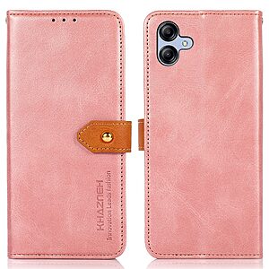 Θήκη Samsung Galaxy A04e / F04 KHAZNEH Leather Wallet Golden Clasp με βάση στήριξης