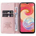 υποδοχή καρτών και μαγνητικό κούμπωμα Flip Wallet από συνθετικό δέρμα και TPU ροζ χρυσό