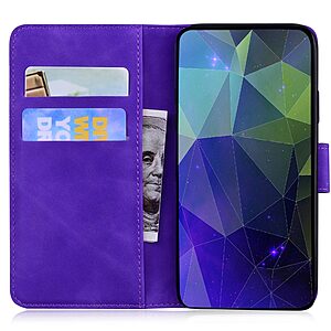 υποδοχές καρτών και μαγνητικό κούμπωμα μωβ