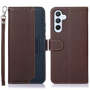 Θήκη Samsung Galaxy M34 5G KHAZNEH Litchi Retro V3 Texture Leather με βάση στήριξης