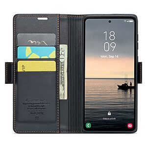 υποδοχές καρτών και μαγνητικό κούμπωμα από συνθετικό δέρμα και TPU μαύρο