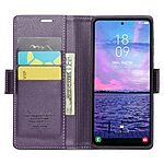 υποδοχές καρτών και μαγνητικό κούμπωμα από συνθετικό δέρμα και TPU μωβ