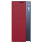 Θήκη Samsung Galaxy S23 FE 5G OEM Half Mirror View Stand Cover με μαγνητικό κούμπωμα από συνθετικό δέρμα κόκκινο - Image 2