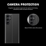 Θήκη Samsung Galaxy S23 FE 5G OEM Half Mirror View Stand Cover με μαγνητικό κούμπωμα από συνθετικό δέρμα κόκκινο - Image 5