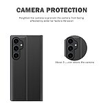 Θήκη Samsung Galaxy S23 FE 5G OEM Half Mirror View Stand Cover με μαγνητικό κούμπωμα από συνθετικό δέρμα μαύρο - Image 3
