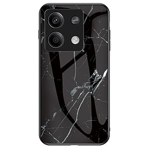 Θήκη Xiaomi Redmi Note 13 5G OEM σχέδιο Marble με Πλάτη Tempered Glass TPU μαύρο