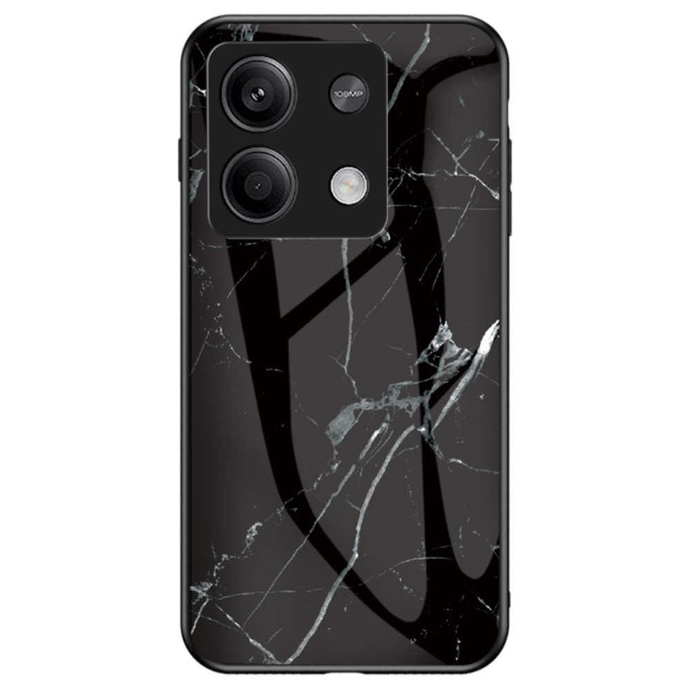 Θήκη Xiaomi Redmi Note 13 5G OEM σχέδιο Marble με Πλάτη Tempered Glass TPU μαύρο Θήκη Xiaomi Redmi Note 13 5G OEM σχέδιο Marble με Πλάτη Tempered Glass TPU μαύρο