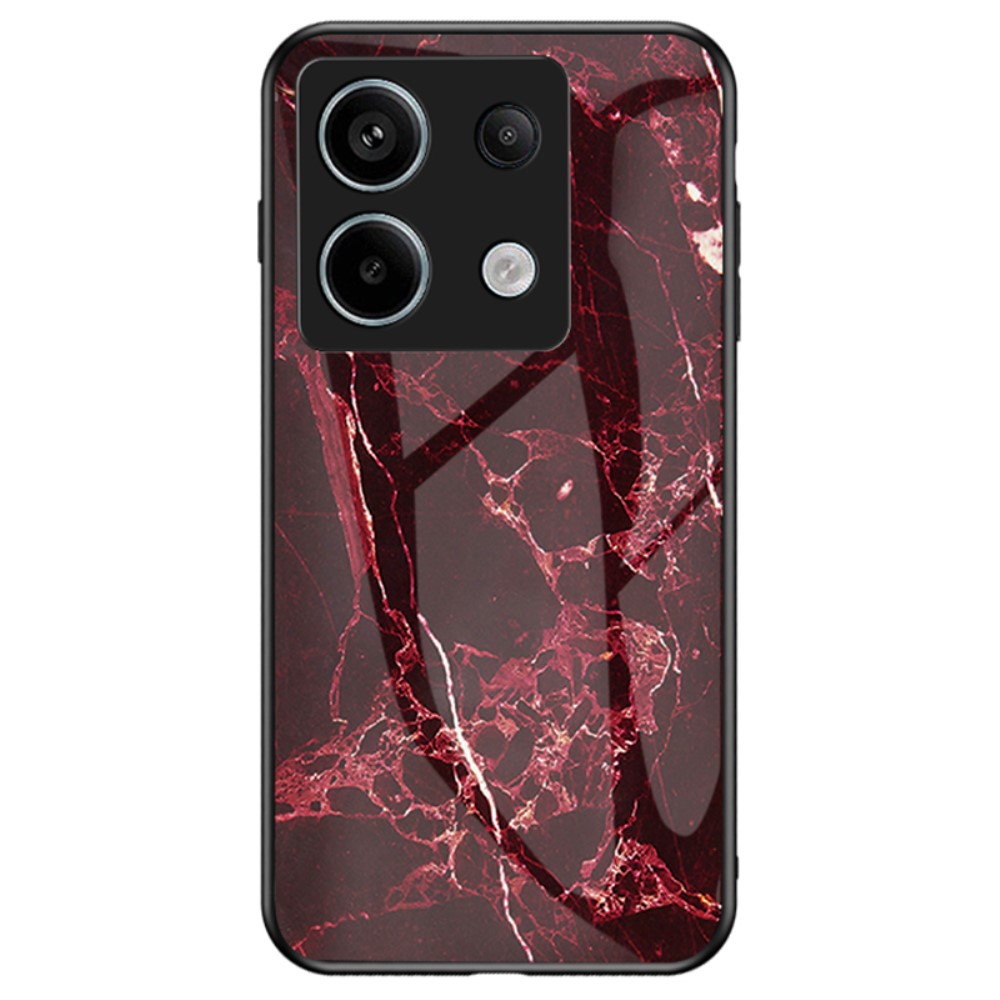 Θήκη Xiaomi Redmi Note 13 Pro 5G OEM σχέδιο Marble με Πλάτη Tempered Glass TPU κόκκινο Θήκη Xiaomi Redmi Note 13 Pro 5G OEM σχέδιο Marble με Πλάτη Tempered Glass TPU κόκκινο