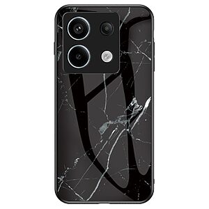Θήκη Xiaomi Redmi Note 13 Pro 5G OEM σχέδιο Marble με Πλάτη Tempered Glass TPU μαύρο
