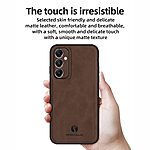 Θήκη Samsung Galaxy A05s ANNYOJO Magnetic Leather πλάτη με ενσωματωμένο μαγνήτη και υποστήριξη μαγνητικής βάσης από συνθετικό δέρμα TPU καφέ - Image 2