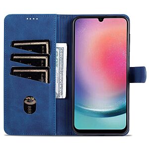 υποδοχές καρτών και μαγνητικό κούμπωμα μπλε