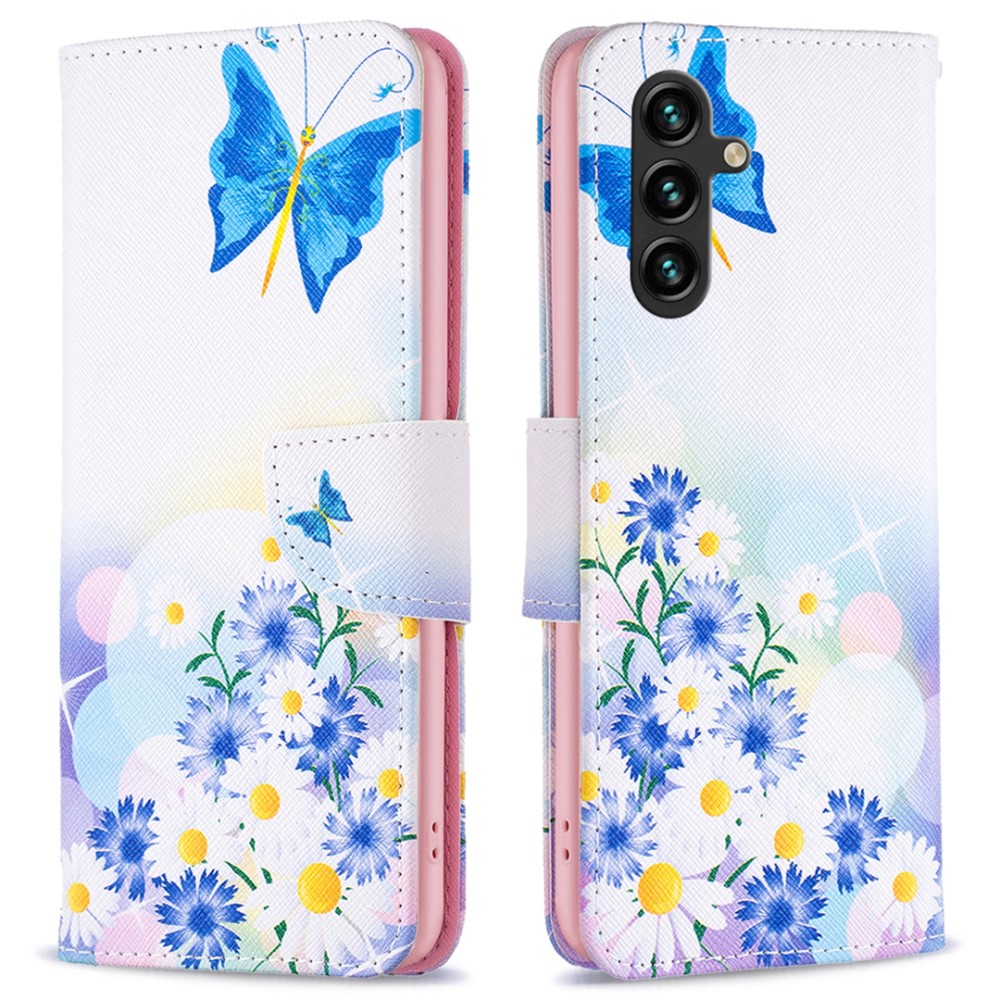 Θήκη Samsung Galaxy A05s OEM Blue Butterfly & Flowers με βάση στήριξης Θήκη Samsung Galaxy A05s OEM Blue Butterfly & Flowers με βάση στήριξης