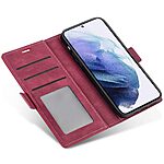 Θήκη Samsung Galaxy S24 5G N.BEKUS Litchi Retro Texture Leather με βάση στήριξης, υποδοχές καρτών και μαγνητικό κούμπωμα βαθύ κόκκινο - Image 4