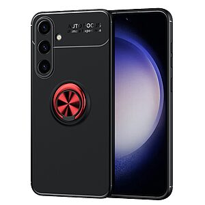 Θήκη Samsung Galaxy S24 5G OEM Magnetic Ring Kickstand / Μαγνητικό δαχτυλίδι / Βάση στήριξης TPU μαύρο / κόκκινο