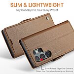 Θήκη Samsung Galaxy S24 Ultra 5G CASEME 023 Series Πορτοφόλι με βάση στήριξης, υποδοχές καρτών και μαγνητικό κούμπωμα από συνθετικό δέρμα και TPU καφέ - Image 4