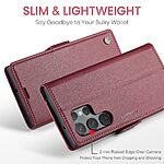 Θήκη Samsung Galaxy S24 Ultra 5G CASEME 023 Series Πορτοφόλι με βάση στήριξης, υποδοχές καρτών και μαγνητικό κούμπωμα από συνθετικό δέρμα και TPU κόκκινο - Image 4