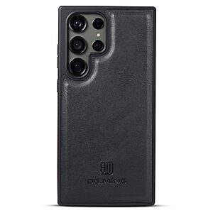 Θήκη Samsung Galaxy S24 Ultra 5G DG.MING PU Leather Sockproof Series Πλάτη από σκληρό πλαστικό με επένδυση δερματίνης μαύρο