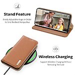 Θήκη Samsung Galaxy S24 Ultra 5G DUX DUCIS Dux Ducis Hivo Series με RFID Blocking, βάση στήριξης, υποδοχές καρτών με μαγνητικό κλείσιμο Flip Wallet από αυθεντικό δέρμα και TPU καφέ - Image 5