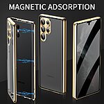 Θήκη Samsung Galaxy S24 Ultra 5G Mad Mask Metal Frame Series με μαγνητικό μεταλλικό πλαίσιο και διπλό Anti-Spy Φιμέ Tempered Glass για προστασία 360° μοιρών ασημί - Image 3