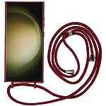 Θήκη Samsung Galaxy S24 Ultra 5G OEM Soft Silicone Sockproof v2 πλάτη με κορδόνι από αντικραδασμικό TPU βαθύ κόκκινο - Image 2