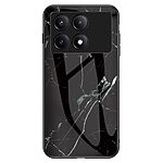 Θήκη Xiaomi Poco X6 Pro 5G OEM σχέδιο Marble με Πλάτη Tempered Glass TPU μαύρο