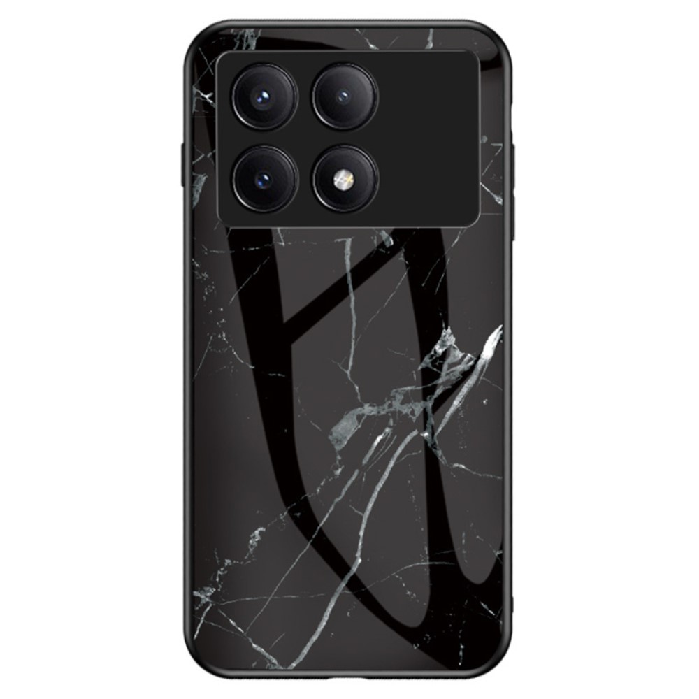 Θήκη Xiaomi Poco X6 Pro 5G OEM σχέδιο Marble με Πλάτη Tempered Glass TPU μαύρο Θήκη Xiaomi Poco X6 Pro 5G OEM σχέδιο Marble με Πλάτη Tempered Glass TPU μαύρο