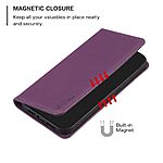 Θήκη Xiaomi Redmi Note 13 4G BINFEN COLOR Leather Wallet series 9 με βάση στήριξης, υποδοχές καρτών και μαγνητικό κούμπωμα μωβ σκούρο - Image 4