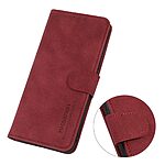 Θήκη Xiaomi Redmi Note 13 4G KHAZNEH Litchi Retro Texture Leather με βάση στήριξης, υποδοχές καρτών και μαγνητικό κούμπωμα κόκκινο - Image 5