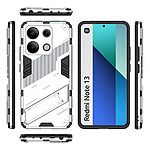 Θήκη Xiaomi Redmi Note 13 4G Mad Mask Πλάτη Shockproof Armor Series 2 με ποδαράκι Βάση στήριξης TPU λευκό - Image 5