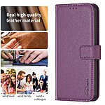 Θήκη Xiaomi Redmi Note 13 Pro 4G / Poco M6 Pro BINFEN COLOR Leather Wallet series 12 με βάση στήριξης, υποδοχές καρτών και μαγνητικό κούμπωμα μωβ σκούρο - Image 4