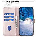 Θήκη Xiaomi Redmi Note 13 Pro 4G / Poco M6 Pro BINFEN COLOR Leather Wallet series 12 με βάση στήριξης, υποδοχές καρτών και μαγνητικό κούμπωμα ροζ χρυσό - Image 3