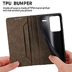 Θήκη Xiaomi Redmi Note 13 Pro+ 5G DIERFENG DF 05 Foldable Series με βάση στήριξης, υποδοχή καρτών και μαγνητικό κούμπωμα Flip Wallet από συνθετικό δέρμα και εσωτερικό TPU καφέ - Image 4