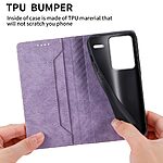 Θήκη Xiaomi Redmi Note 13 Pro+ 5G DIERFENG DF 05 Foldable Series με βάση στήριξης, υποδοχή καρτών και μαγνητικό κούμπωμα Flip Wallet από συνθετικό δέρμα και εσωτερικό TPU μωβ - Image 4