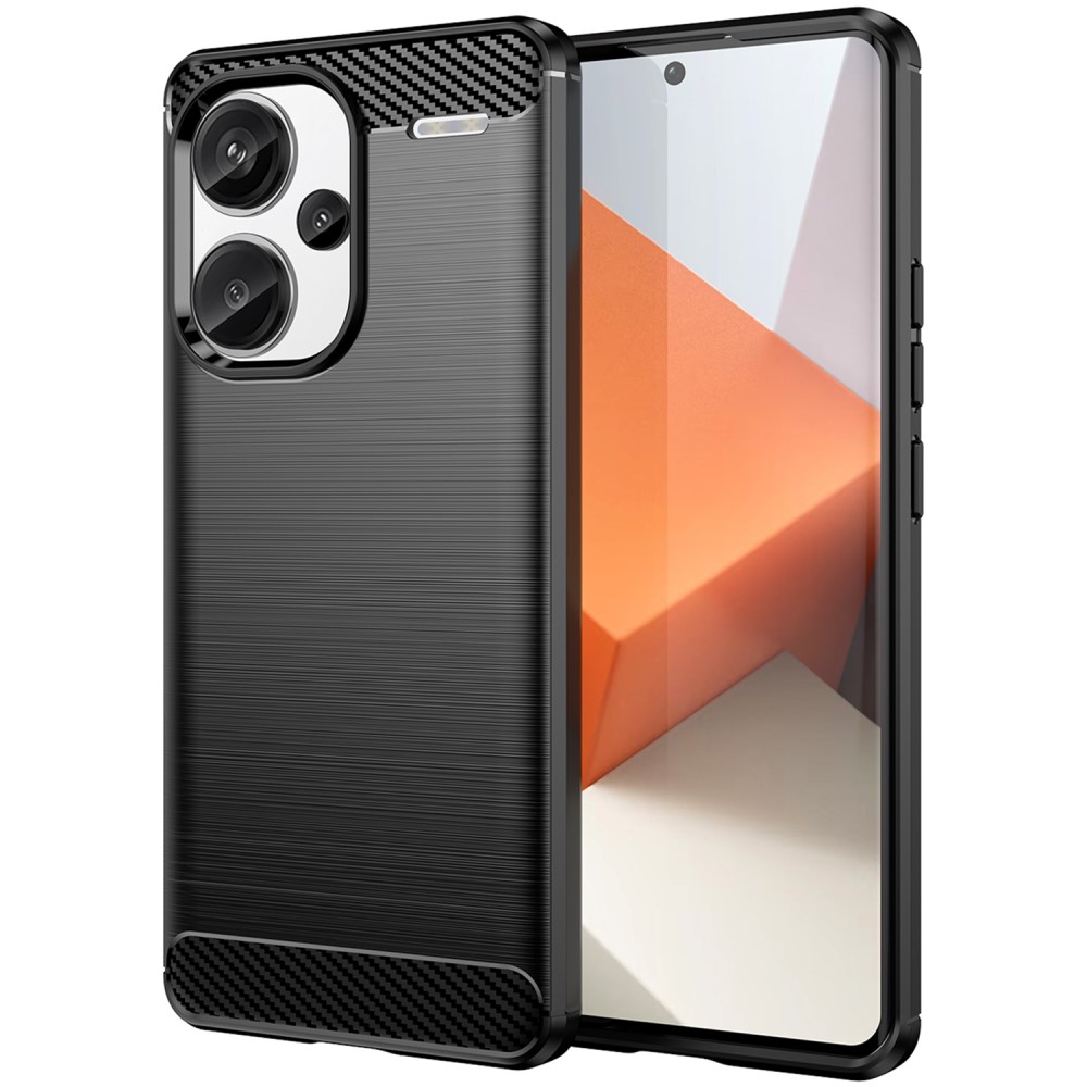 Θήκη Xiaomi Redmi Note 13 Pro+ 5G Mad Mask Brushed TPU Carbon Πλάτη μαύρο Θήκη Xiaomi Redmi Note 13 Pro+ 5G Mad Mask Brushed TPU Carbon Πλάτη μαύρο