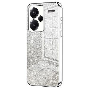 Θήκη Xiaomi Redmi Note 13 Pro+ 5G OEM πλάτη με διακριτικό γκλίτερ V2 από αντικραδασμικό Premium TPU ασήμι