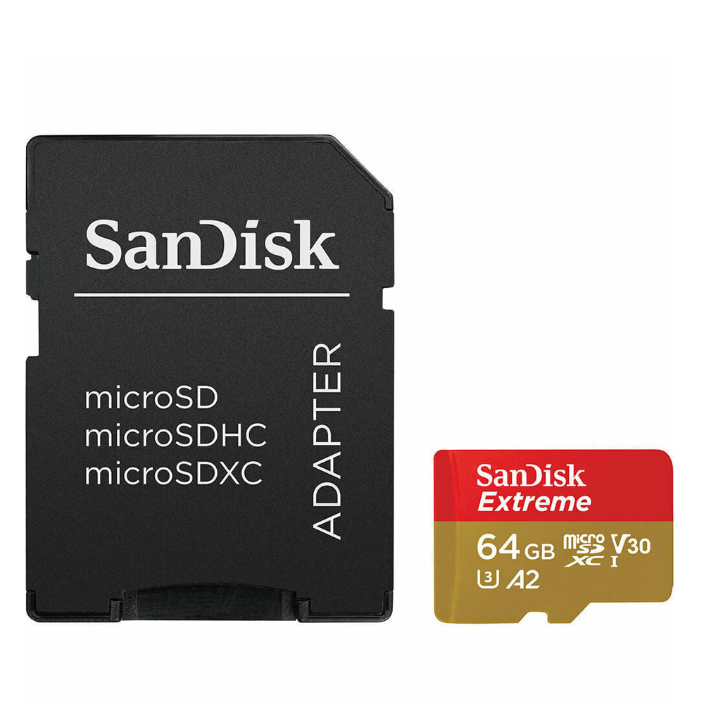 0051943_0 Sandisk Extreme microSDXC 64GB Class 10 U3 V30 A2 UHS-I με αντάπτορα (SDSQXAH-064G-GN6AA) (SANSDSQXAH-064G-GN6AA) - Image 1