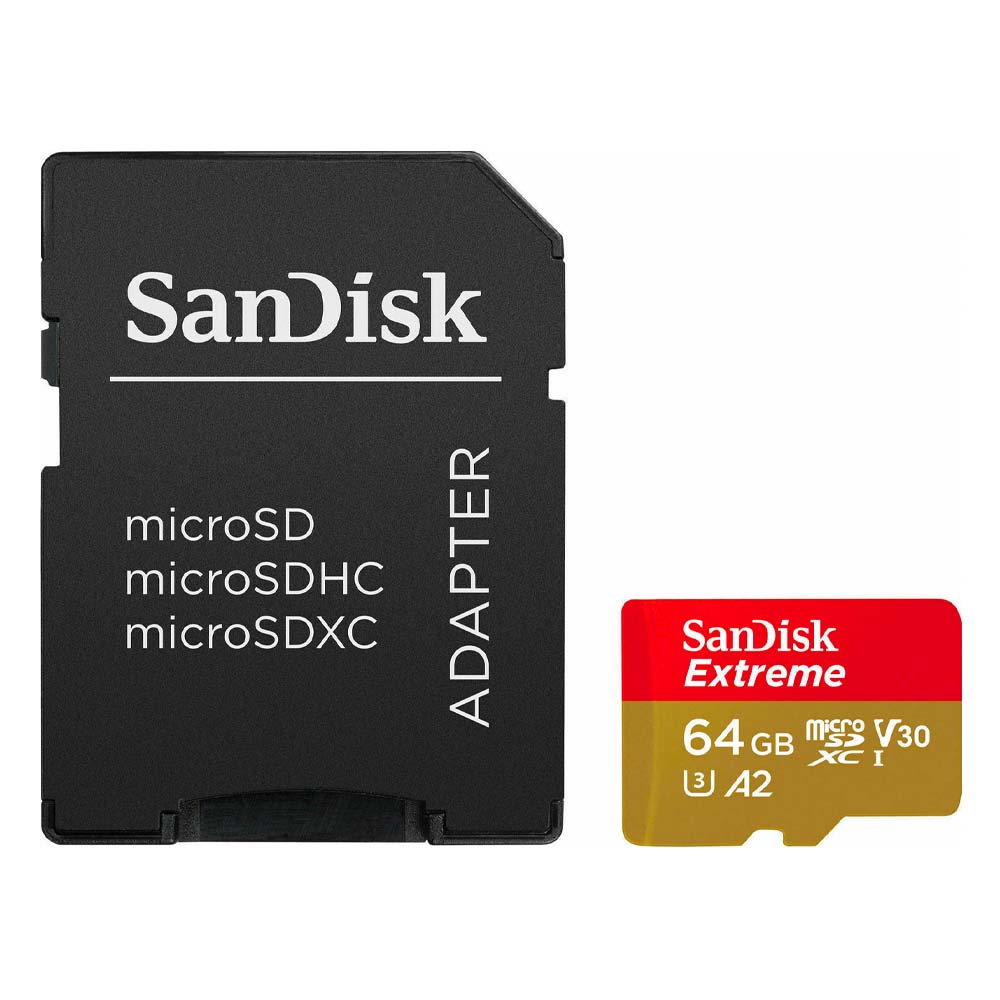0051945_0 Sandisk Extreme microSDXC 64GB Class 10 U3 V30 A2 UHS-I με αντάπτορα (SDSQXAH-064G-GN6MA) (SANSDSQXAH-064G-GN6MA) - Image 1