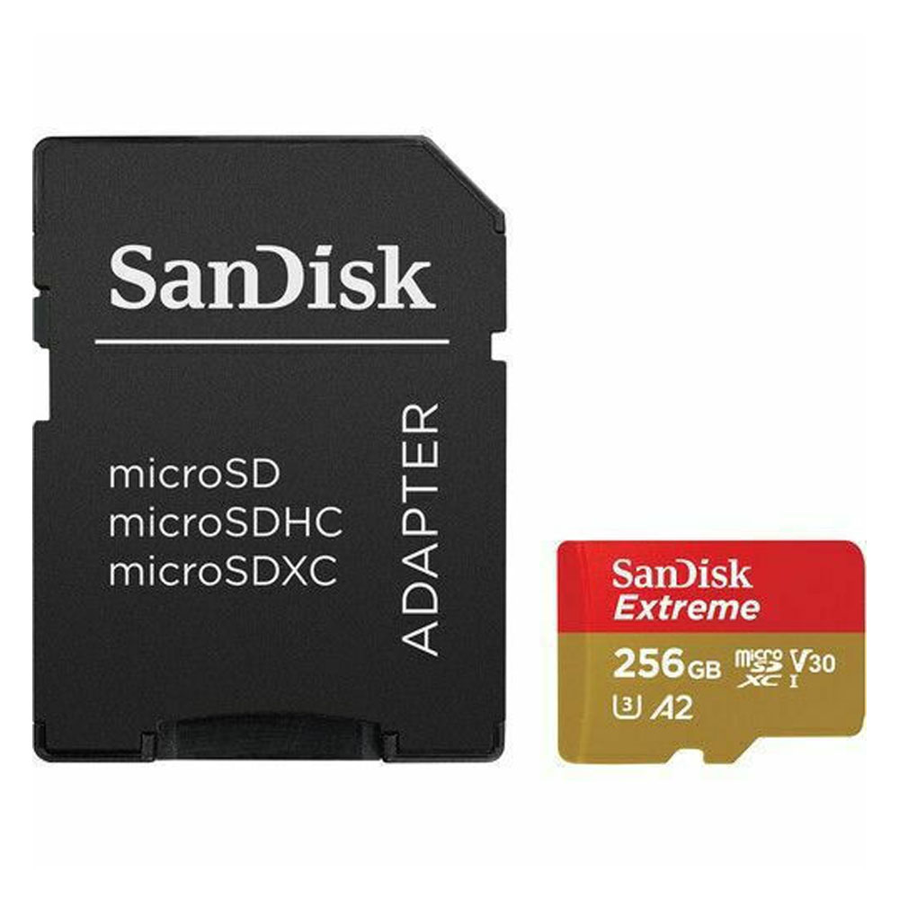 0051949_0 SanDisk Extreme Flash Memory Card 256 GB microSDXC UHS-I (SDSQXAV-256G-GN6MA) (SANSDSQXAV-256G-GN6MA) - Image 1